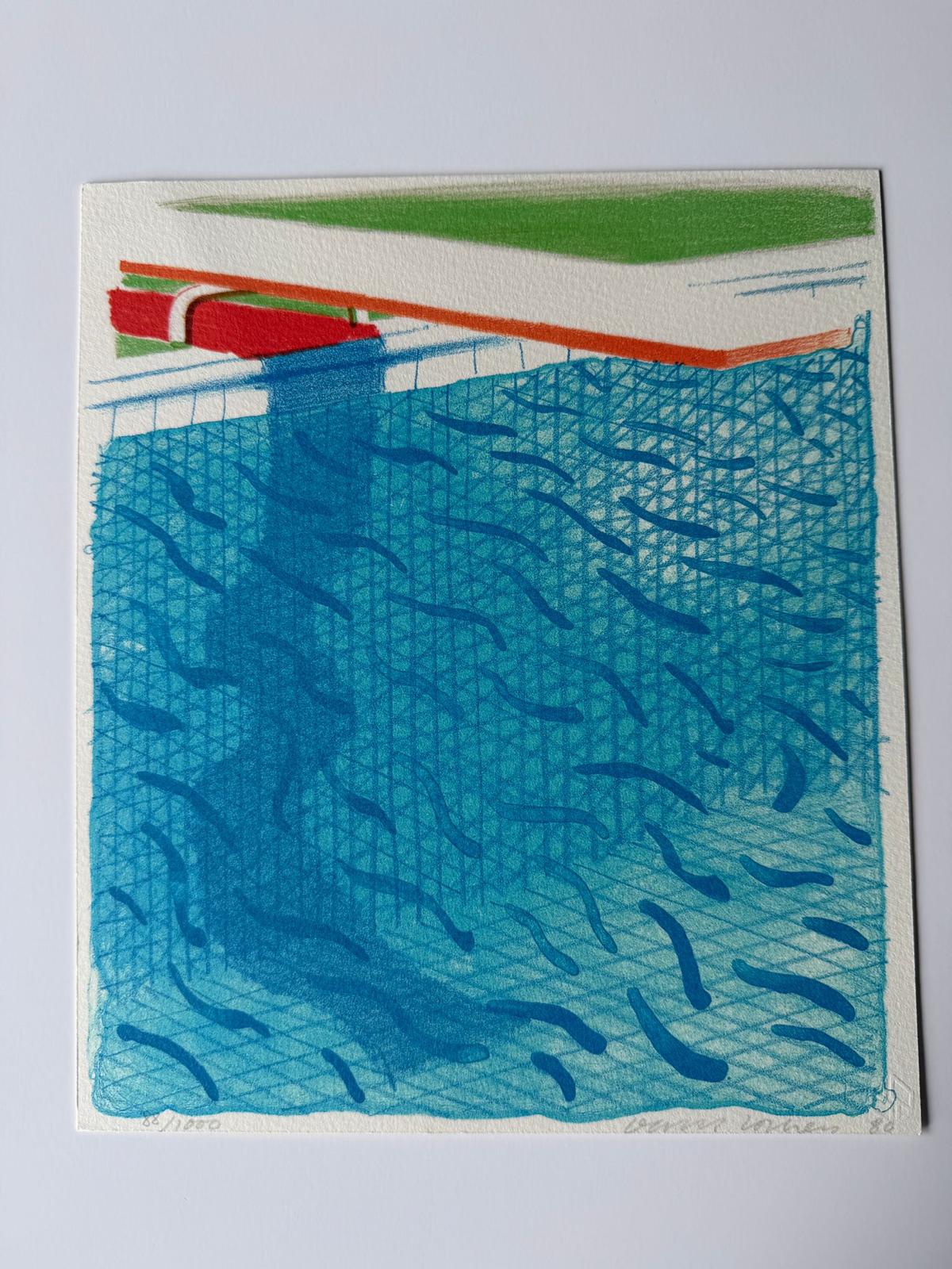 Pool Made with Paper and Blue Ink for Book, from Paper Pools