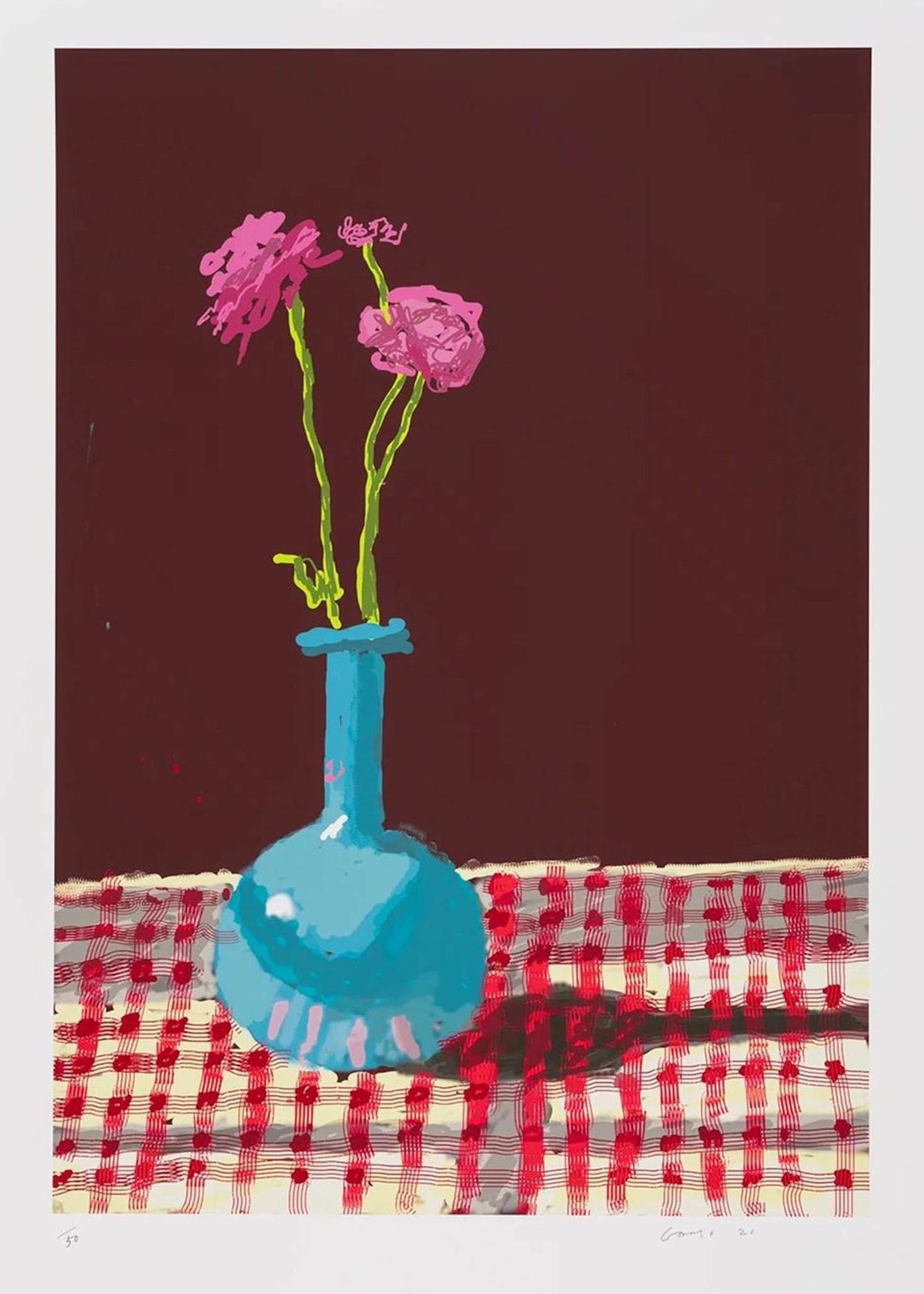 Roses in a Blue Vase